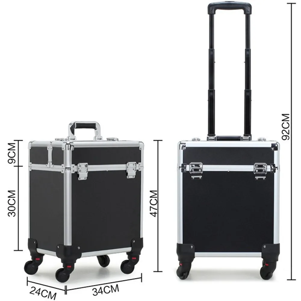 Baggage High Quality Large Suitcase Travel Trolley Case Cosmetic Box Makeup Storage Tool Hair Beauty Toolbox Luggage Bags Wheels