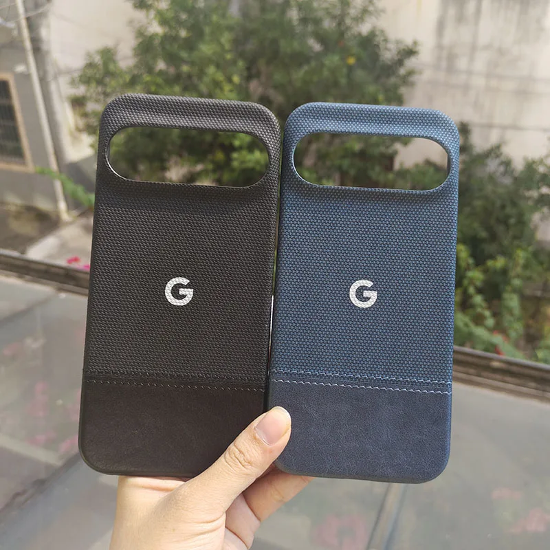 Luxury Fabric Leather Phone Case - Frameless Color Contrast Shockproof Hard Cover