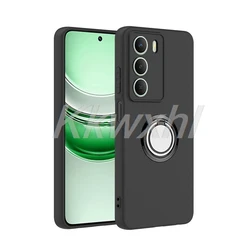 Shockproof Back Ring Holder Phone Case with Bracket for Narzo 80 Lite 5G (Ring Case Black)