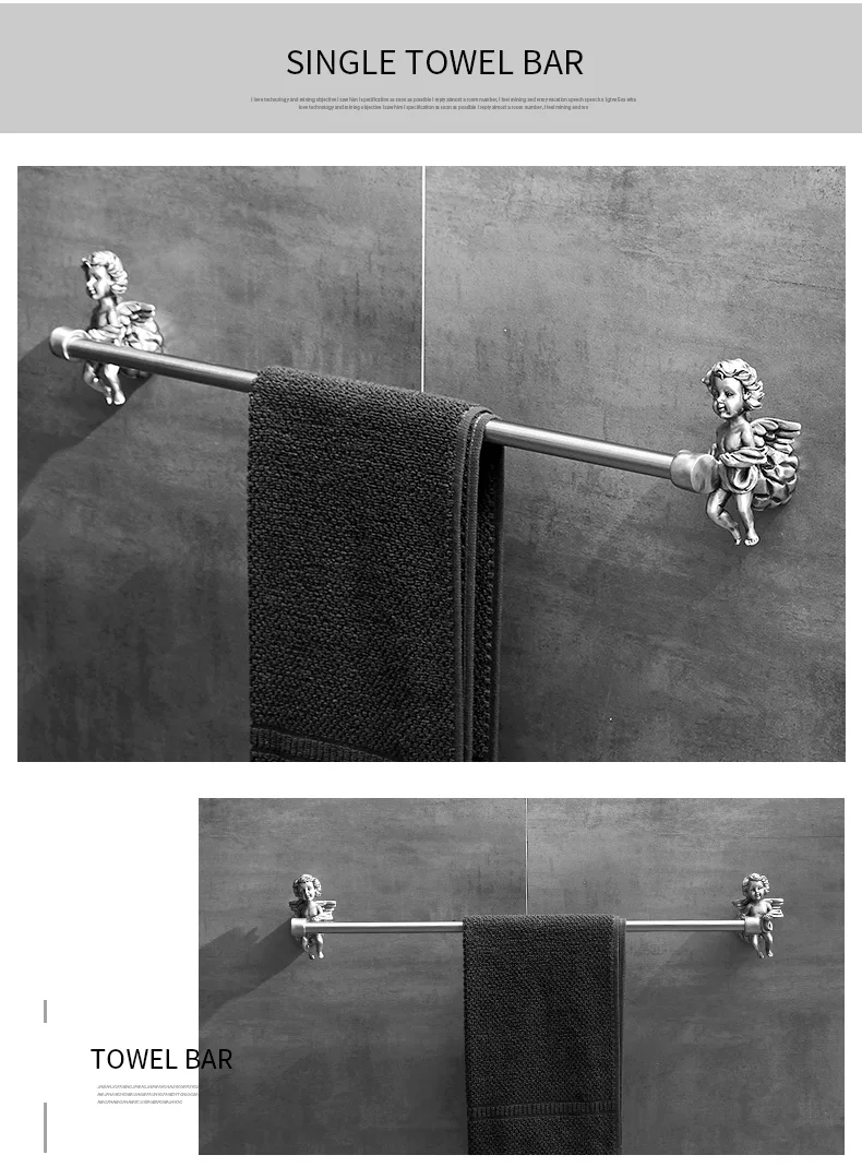 Description Picture 6 of itemSilver Bathroom Hardware Accessories Set, Towel Ring and Robe Hook,Toilet Paper Holder Towel Bar Toliet Brush Holder MB-0782T