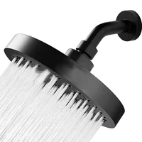 New 6 inches High Pressure Rain Shower Head with Arm 1min Installation Polished Chrome Rainfall Showerhead Anti-Clogging Nozzles 1