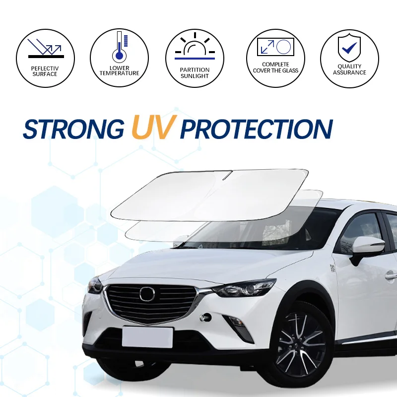 Windshield Sun Shade For Mazda CX3 CX-3 Sunshade Sun Visor Protector Foldable Blocks UV Rays Keep Car Cooler