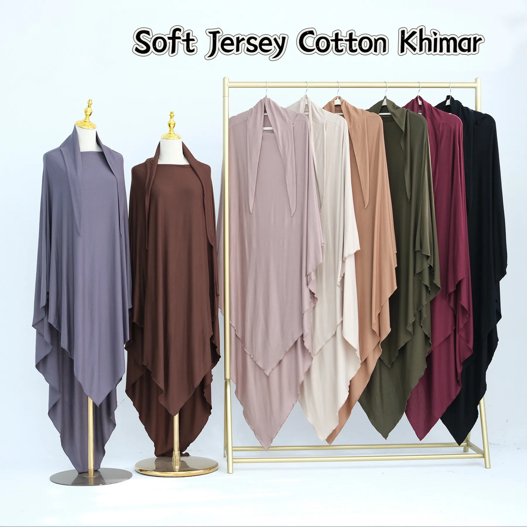 Jersey Cotton Khimar Long Hijab Scarf