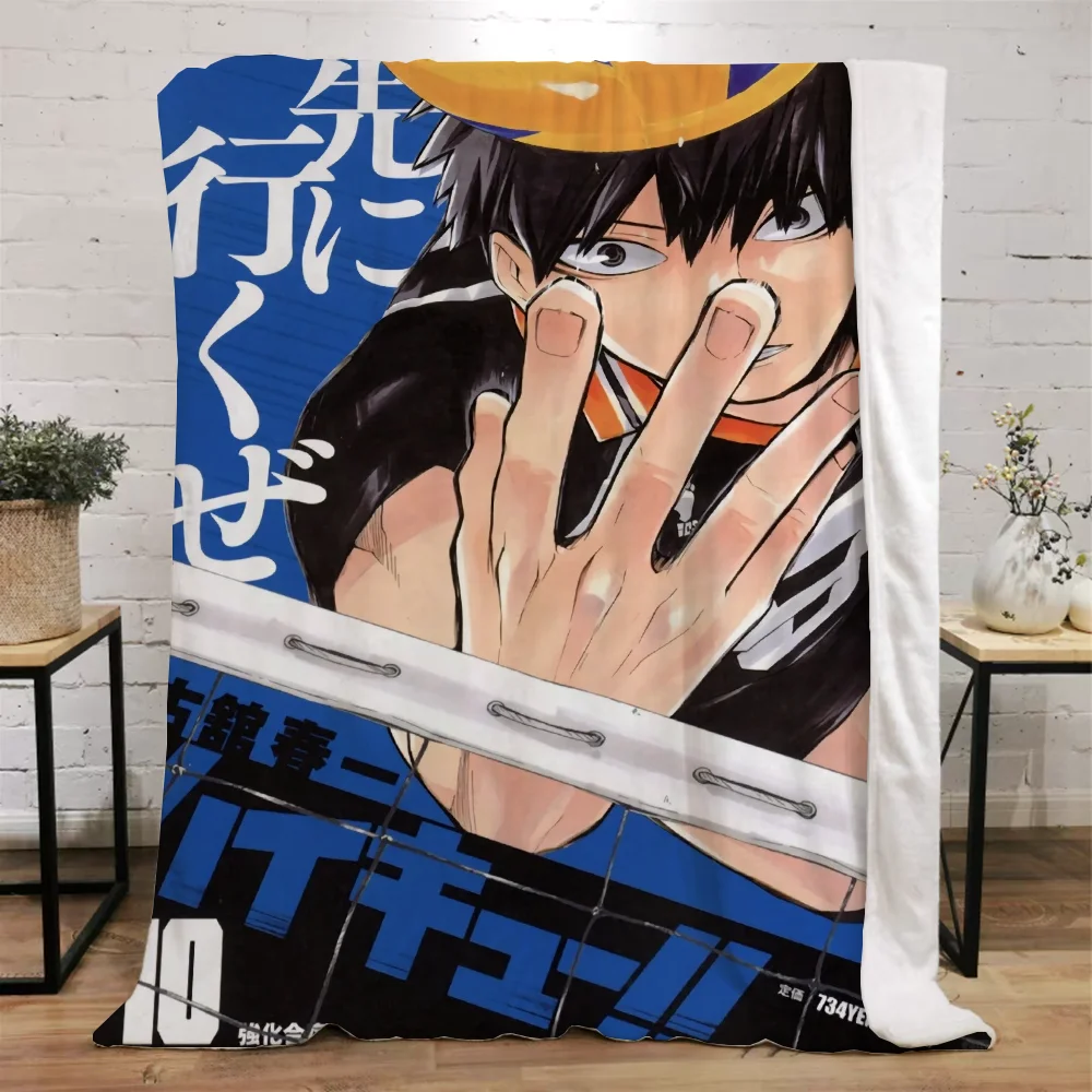 Haikyuu Fleece Blanket Large Luxury Blankets King Size Interior for Home Bed Throw Beach Towel Knitted Plaid Microfiber Bedding 3