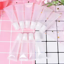 Set of 10 Refillable Cosmetic Soft Tubes for Lip Products - 5/10/15ml Capacity, Plastic Containers