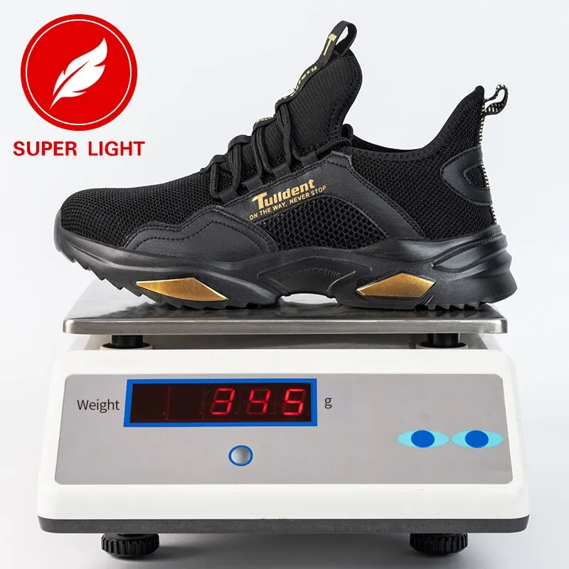 New Safety Shoes Men Boots High Top Work Sneakers Steel Toe Cap Anti-smash Puncture-Proof Work Boots Indestructible Shoes images - 6