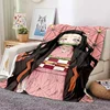 Kamado Nezuko Flannel Demon Slayer Blanket Washable Sofa Cover Hiking Picnic Fashionable Leisure Napping Throw Blankets 5