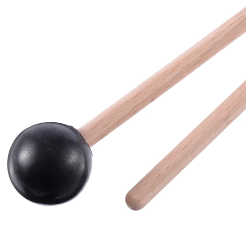 ABJV 10Pcs Soft Rubber Head Sticks Wood Handle Bell Mallets For Glockenspiel Xylophone Bell Music Instruments Parts Black