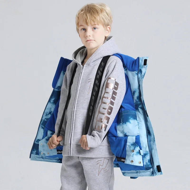Winter Ski Jackets Children Waterproof Thickening Snowboarding Jackets Boys Thermal Coldproof Windproof Skiing Clothes Coats