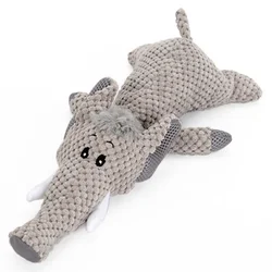 Durable Plush Squeaky Dog Toy - Cute and Soft Fleece Chew Accessory (GRAY)