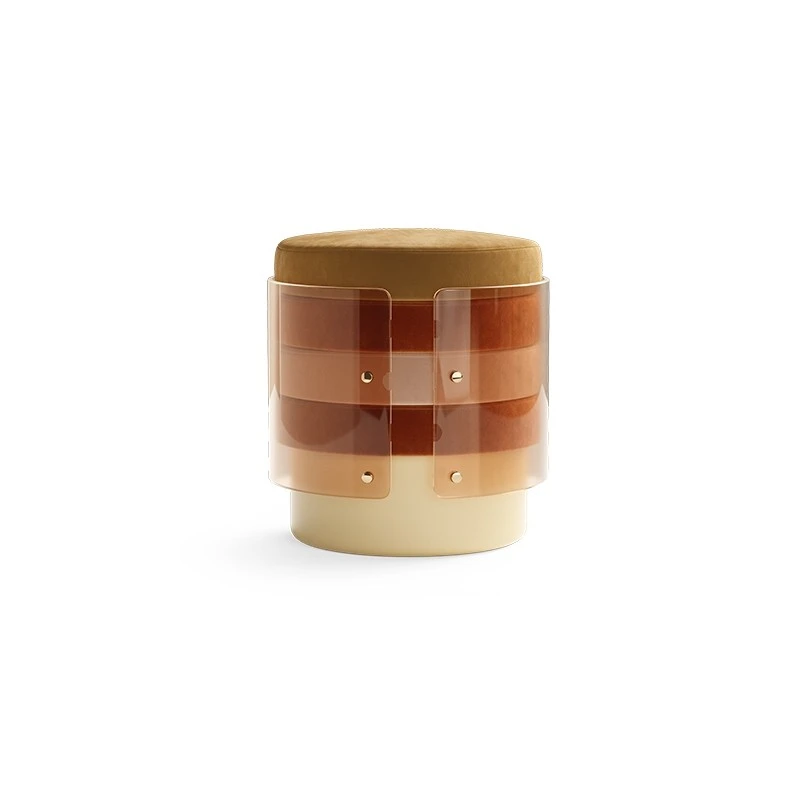 

Modern simple and advanced transparent acrylic dressing stool art shoes changing stool round stool small low stool.