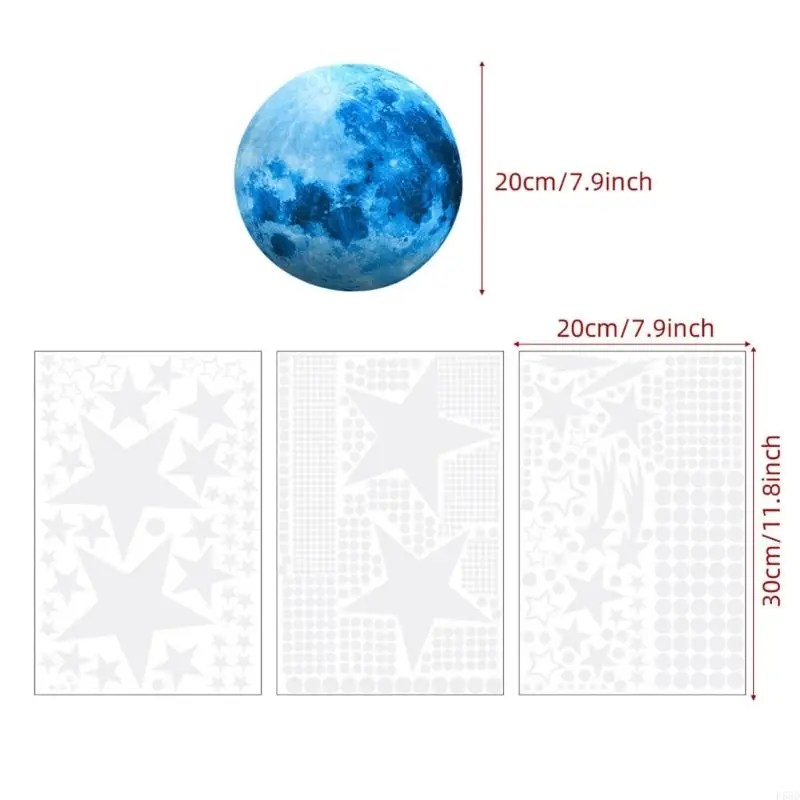 F68D Upgraded Glow Luminous Wall Decals Decor DIY Art Crafts Decor suitable for Kids Bedroom Home Decorations
