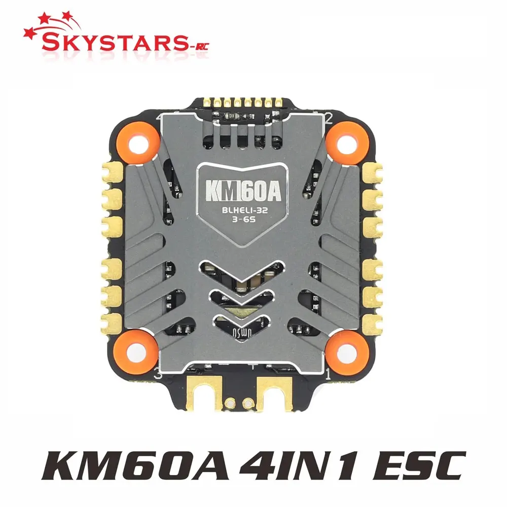 

SKYSTARS KM60A 60A 3-6S 4in1 ESC BLHeli-32 ESC Speed Controller Board Dshot600 DShot1200 Lipo for FPV Racing Quadcopter