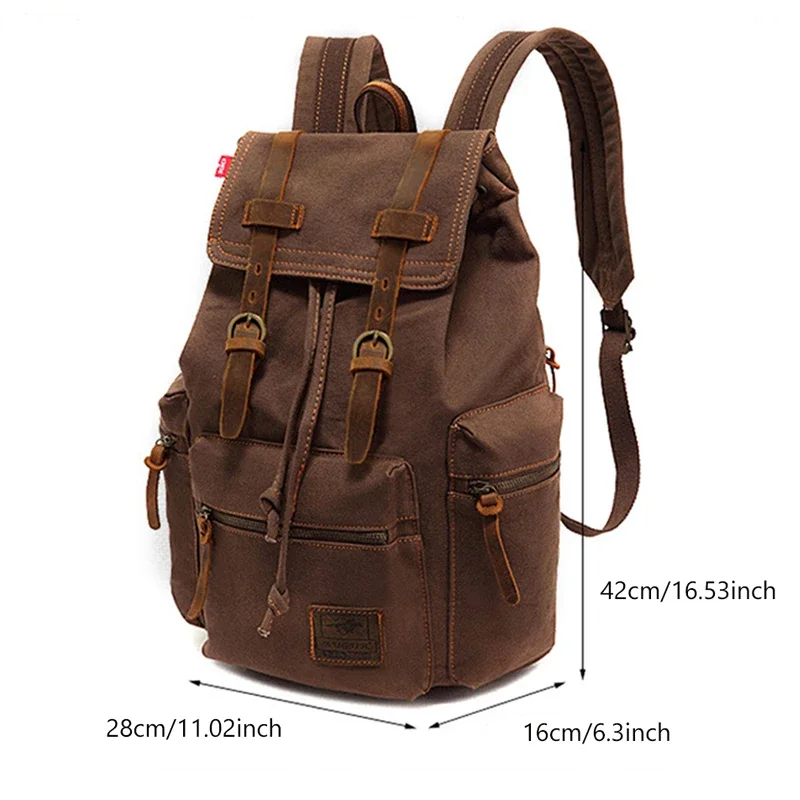 Retro Canvas Backpack Men's Fashionable Backpack Large Capacity Travel Bags Laptop Bag