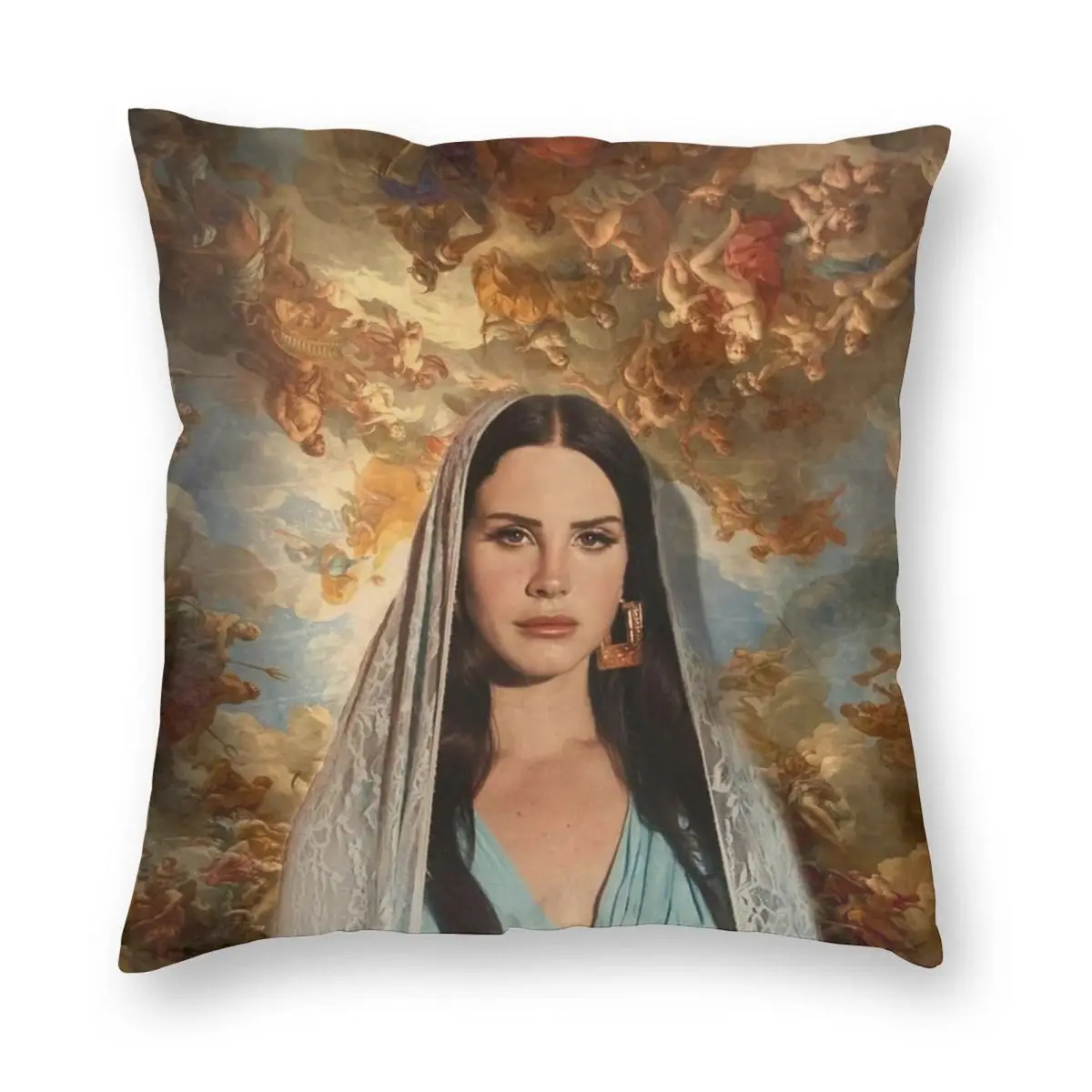 

Jesus Meme Lana Del Ray Pillowcase Printed Polyester Cushion Cover Decor Pillow Case Cover Home Zippered 40X40cm