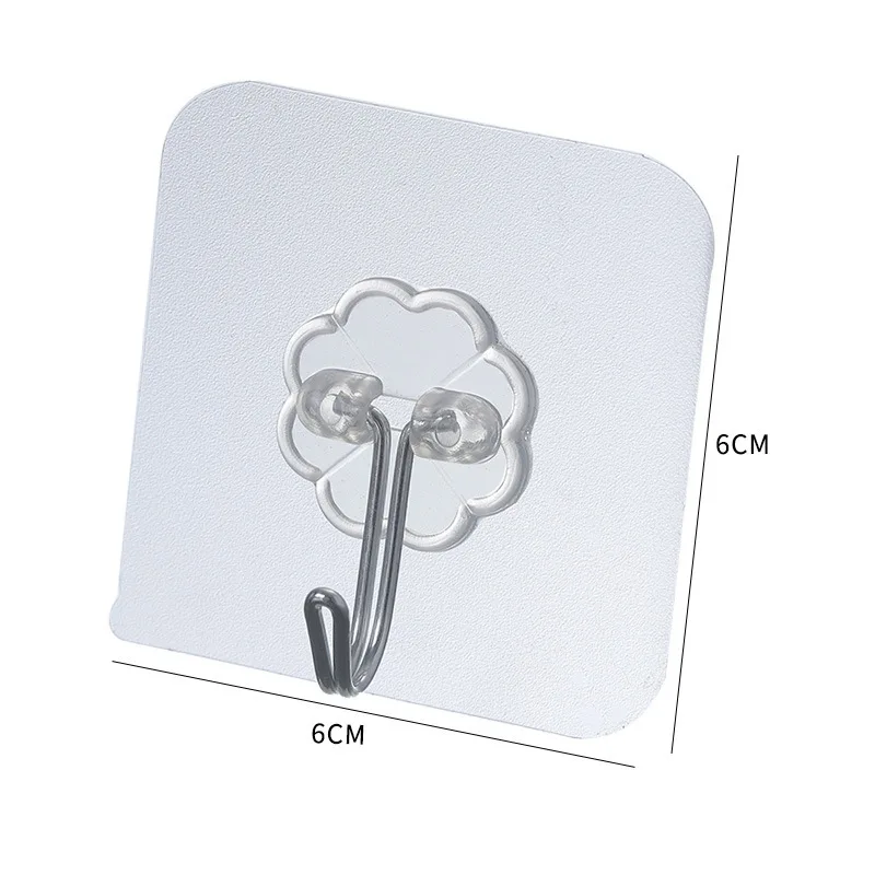 Premium Transparent Self-Adhesive Wall and Door Hooks - Heavy Duty Hangers
