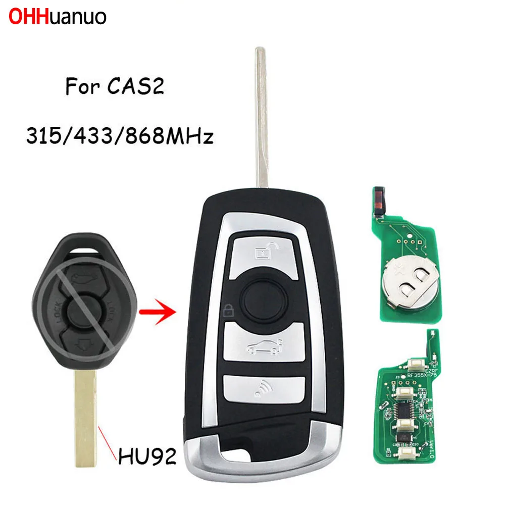 Car Remote Key Car Key 315/315LP/433/868MHz ID46 Chip Modified Folding Flip Remote Key Fob For BMW CAS2 1 3 5 6 Series E93 E60 Z4 X5 X3 HU92