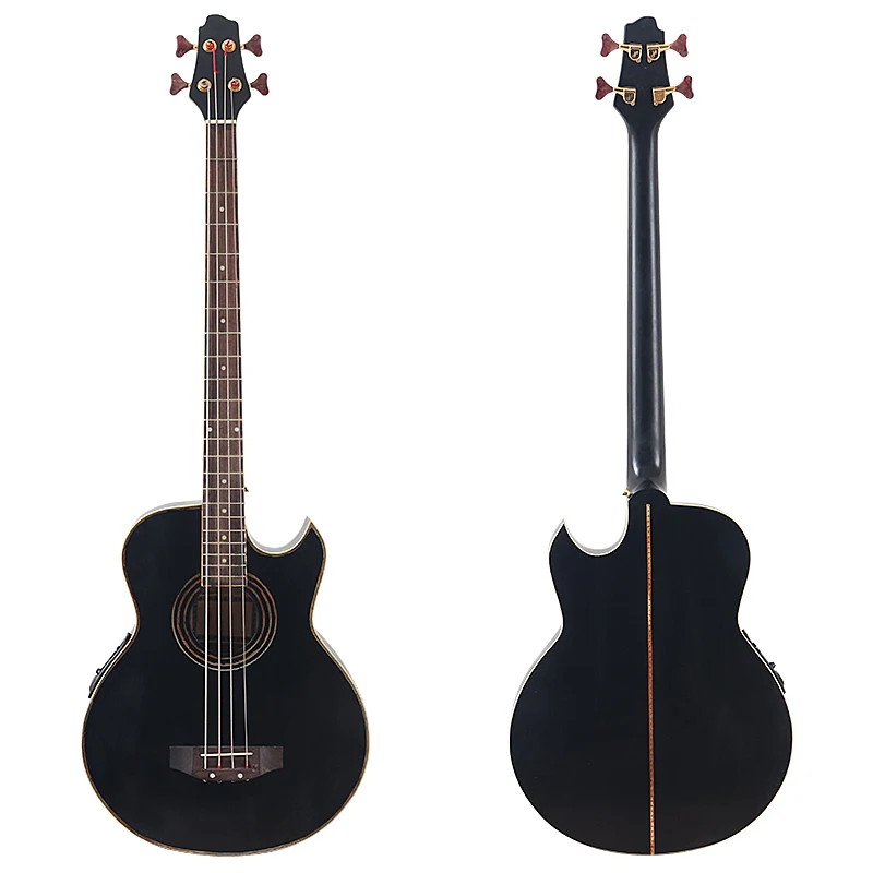 43 Inch 4 Strings Electric Acoustic Bass Cutaway Design Folk Guitar With Flaw With EQ Bag electric bass guitar