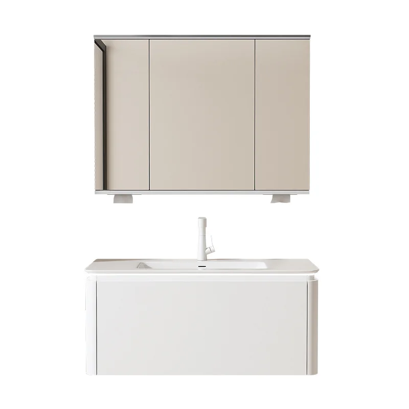 

Modern bathroom integrated ceramic basin and bathroom cabinet