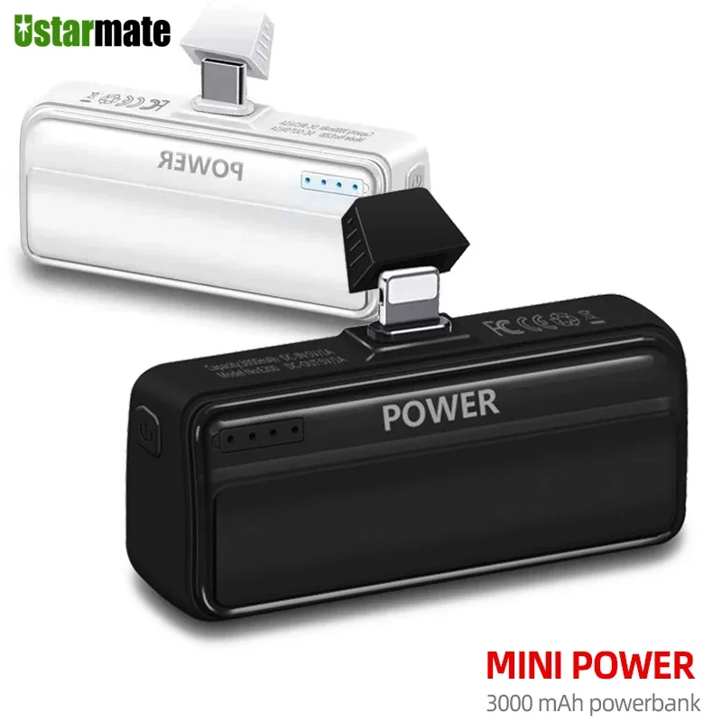 Mini Portable Power Bank 3000Mah Buckle Charging External Battery Wireless Mobile Power Supply For Micro Iphone Huawei Type C