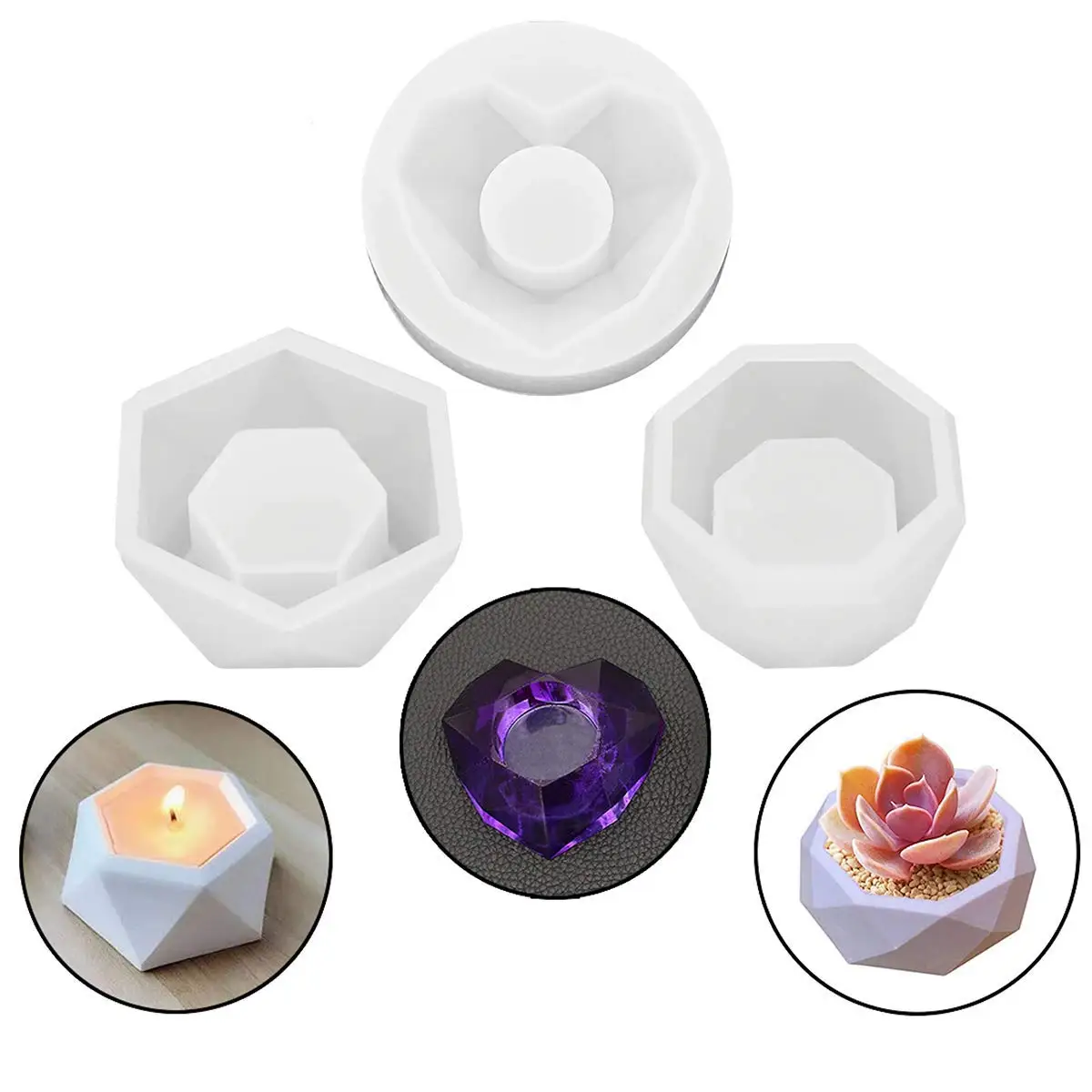 

Flowerpots Candle Jar Pots Silicone Molds For Epoxy Resin Complete Kit Cement Resin Mold 3d Shape Plaster Casting Handicrafts