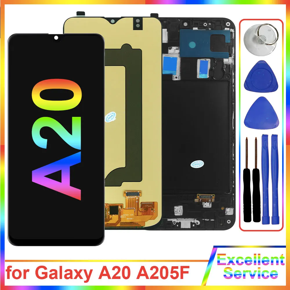 Экран A20 для Samsung Galaxy A20 ЖК-дисплей A205F A205U сенсорный экран дигитайзер для Samsung A20 экран A205 A205F A205G ЖК