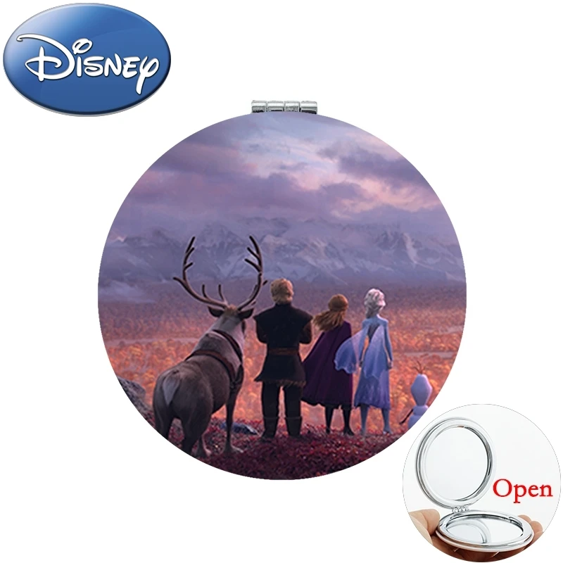 

Disney New Hot Frozen Cartoon Character Image Double Sides Beauty Tools Round Makeup Pocket Mirrors Teacher's Day Gift RT99