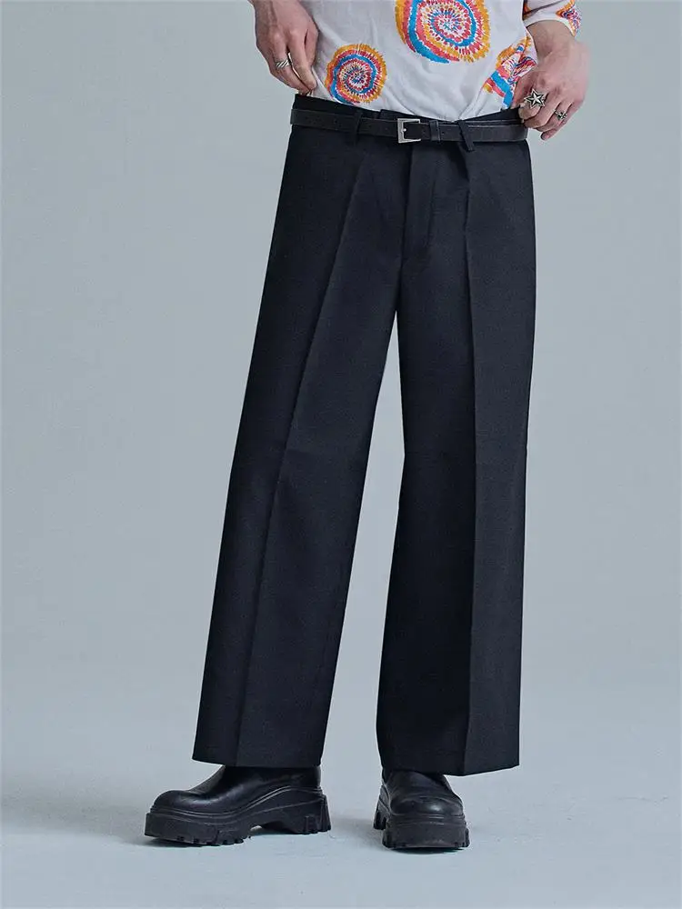 Men's Trousers Spring And Autumn New Solid Color Simple Fashion High Waist Large Size Loose Trousers
