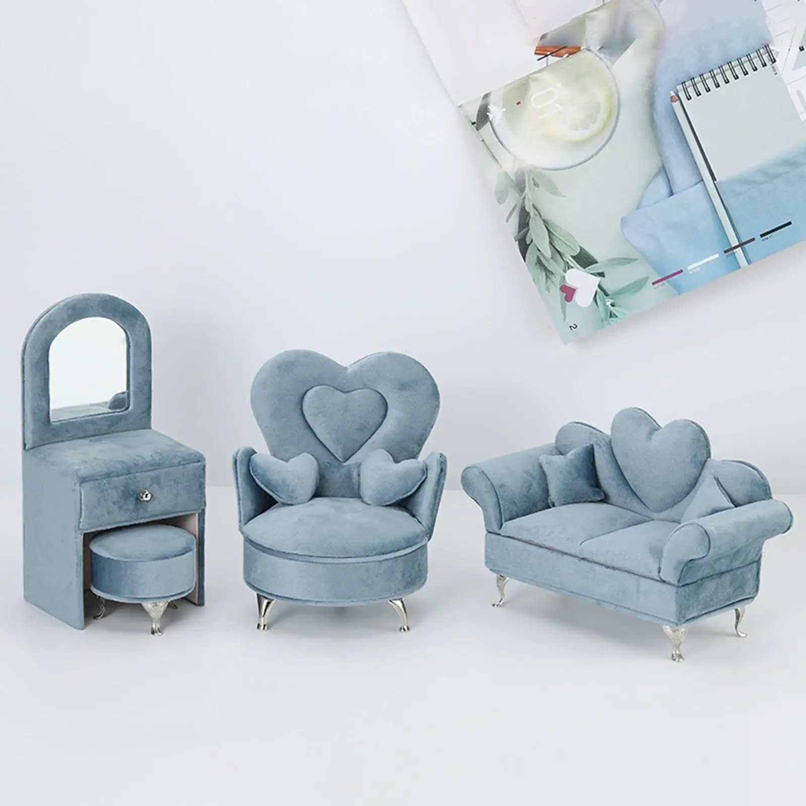 1/6 인형의 집 인형 가구 장난감 거실 장식품 보석함 정리함 23.5cmx9.5cmx12.5cm
