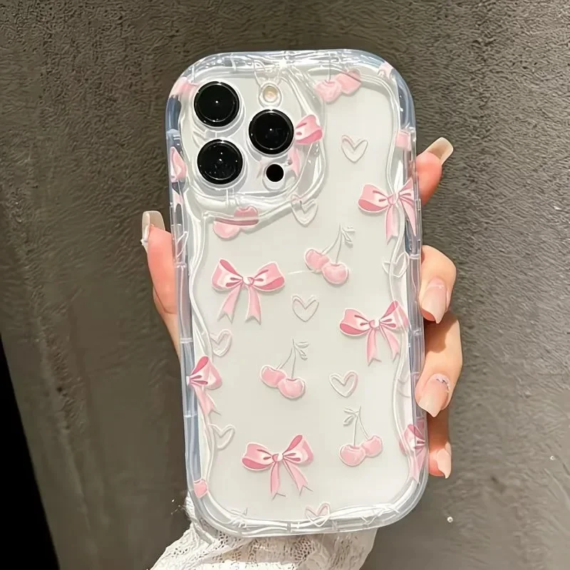 Bow Cherry Strawberry Fruit Pattern Phone Case