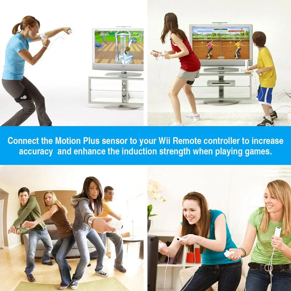 White Motion Sensor Accelerator Adapter for Wii Remote Controller