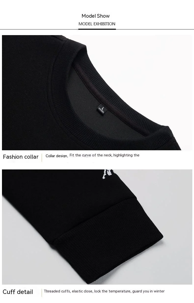 Herren Pullover Langarm Rundhalsausschnitt Lässig Weit Geschnitten_voghion.com