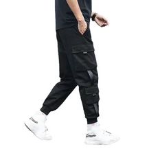 

2022Men's Side Pockets Cargo Harem Pants Hip Hop Casual Male Joggers Trousers Fashion Casual Streetwear Pants
