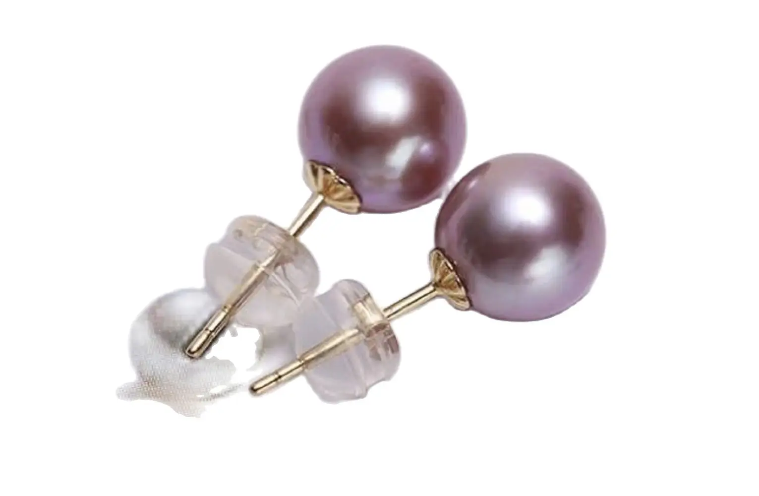 Orecchini A Bottone Orecchini Di Perle Viola/O Rosa K18 Oro (5.5-10Mm)