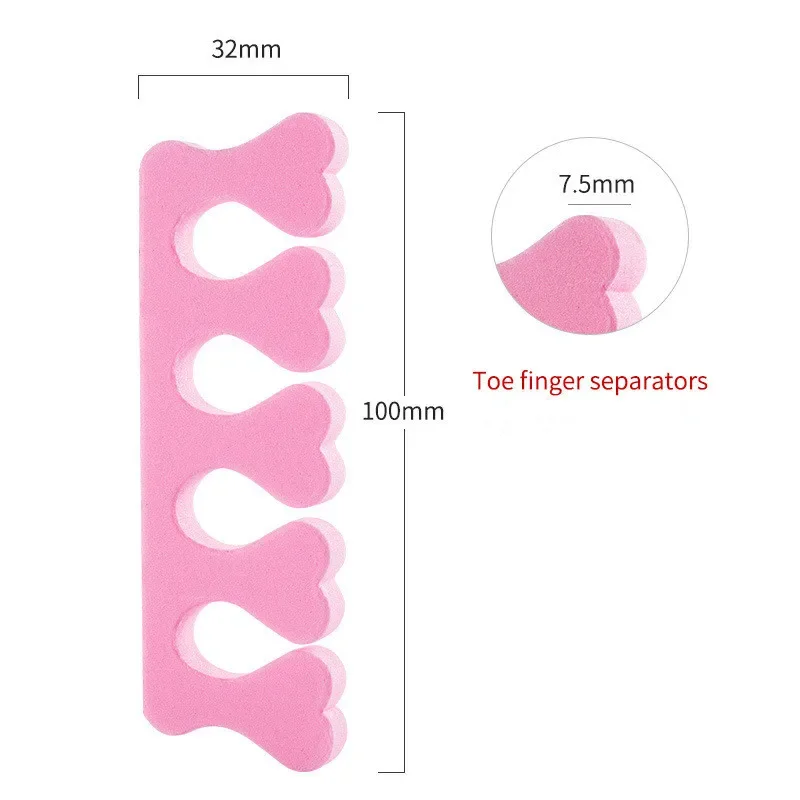 Soft Pink 100pcs Finger Toe Separators Manicure Pedicure Foot Care Compressed Sponge  Nail Art Tools Suitable For Men And Women images - 6