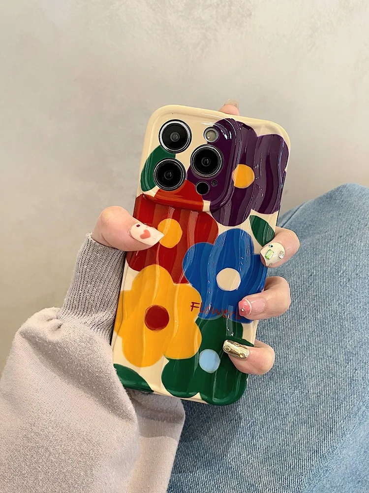 Art Colorful Oil Painting Flowers iPhone Case