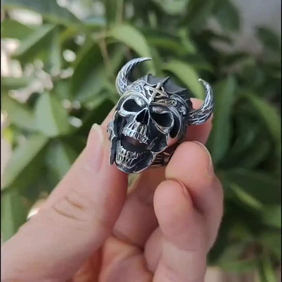 Stainless Steel Biker Skull Ring Silver Size 7-15 Moyozz Moyozz