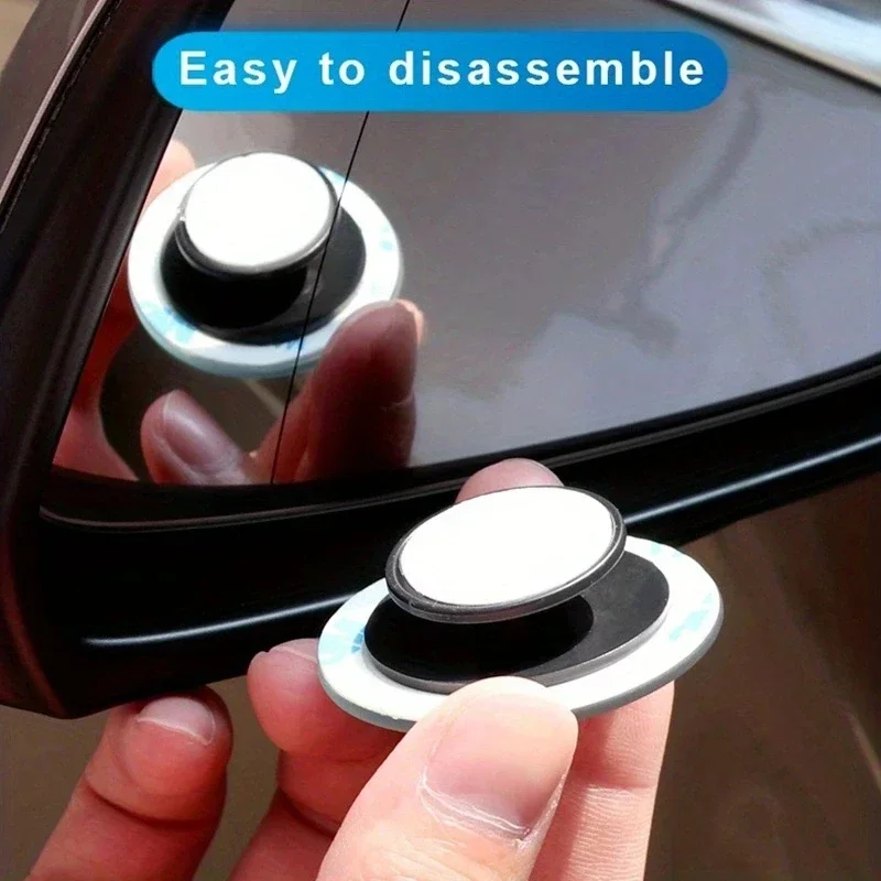 Car Blind Spot Rear View Mirror Wide Angle 360 Degree Adjustable Small Round Mirror Car Reverse Auxiliary Rearview Convex