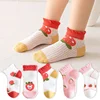 5 Pairs 1 To 12 Years Children's Socks 2025 Spring Summer Baby Boys Girls Cotton Mesh Breathable Thin Soft Cute Socks Kids Socks 5