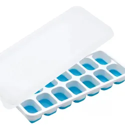 Premium Silicone Square Ice Cube Tray - Non-toxic & Durable Maker (1pc blue)