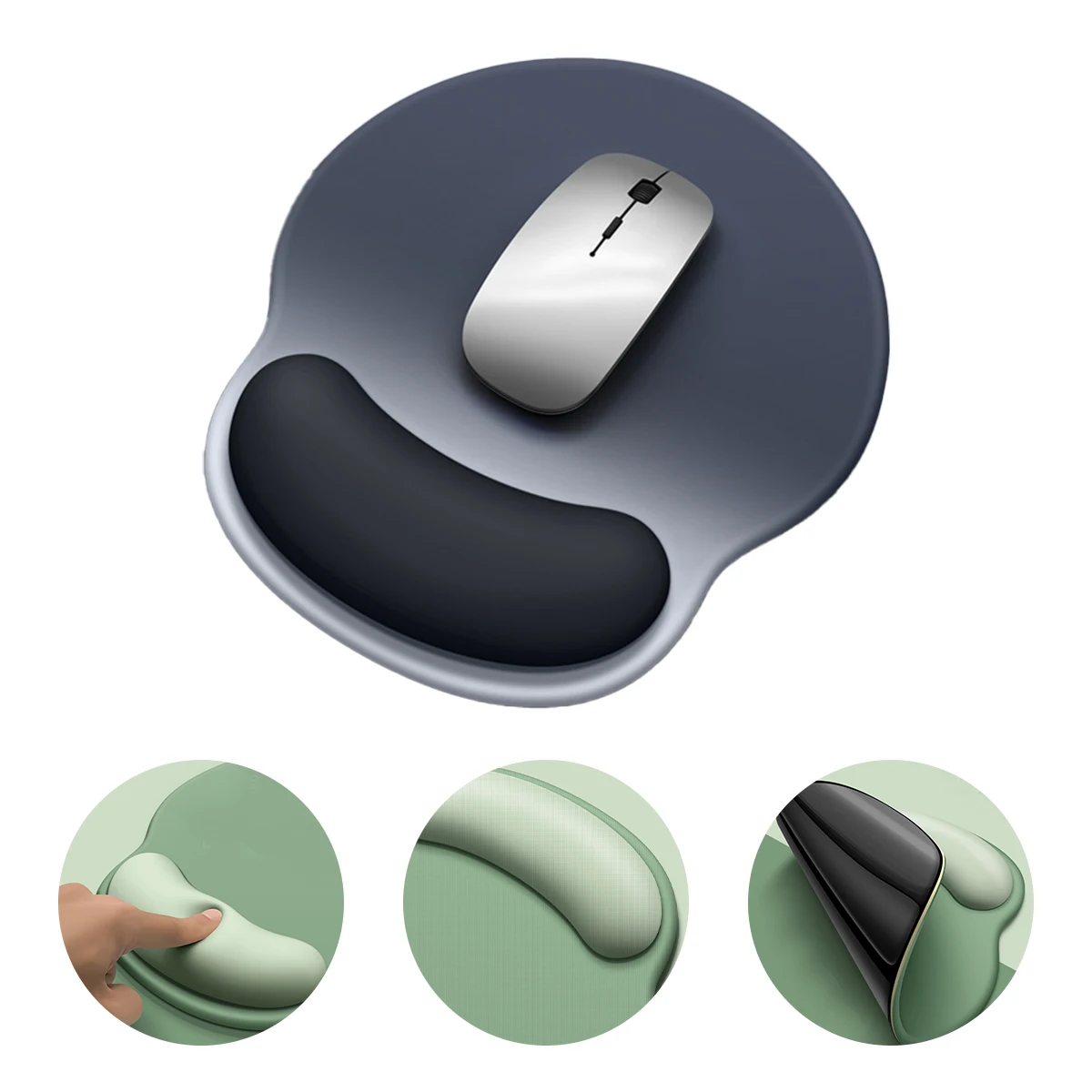 Gradient Soft Gaming Mouse Pad with Wrist Rest for Enhanced Comfort