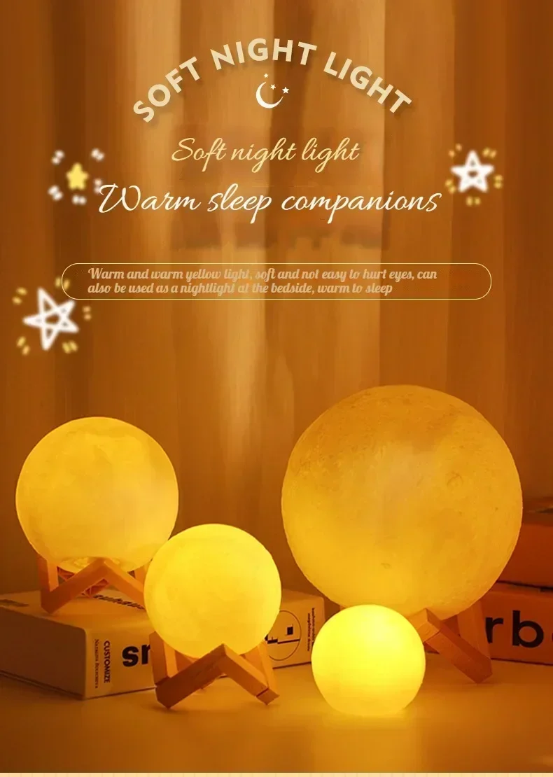 3D Moon Lamp Night Light Energy-efficient Room D&eacute;cor Special Occasions bedroom apex legends led night light