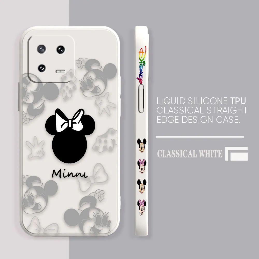 thumbnail image 1 of Phone Case For Xiaomi POCO F3 F4 F5 M2 M3 M4 M5 X2 X3 X4 X5 GT Pro 5G Capa Liquid Silicone Case Anime Cute Mickey Minnie Mouse, 1 of 5