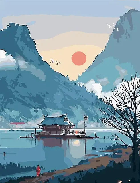 5D Scenery Diamond Painting DIY Landscape Diamond Mosaic Sunset Rhinestone Embroidery Full Drill Cross Stitch Kit Home Decore YWX1368AE6