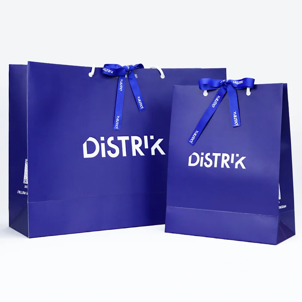 printing luxury high-end deep blue paper jewelry clothing packaging gift shopping bag