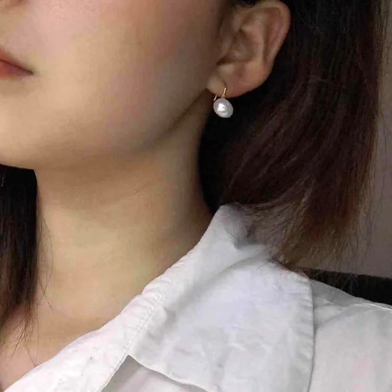 진주 천연 담수 진주 하이힐 귀고리 기질 s 상감 심플 라이트 럭셔리 이어린, 진주 하이힐 귀고리