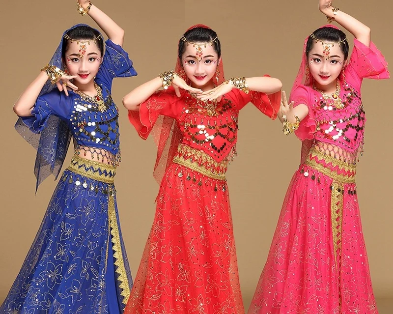 

Children Belly Dance Costume Kids Indian Dance Dress Child Bellydance Costumes for Girl Performance Dance Wear Outfit 3PCS Set