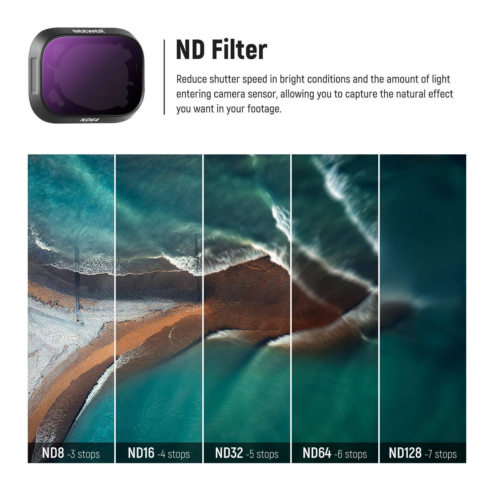 ND Filter Set Compatible with DJI Mini 3/Mini 3 Pro, 6 Pack Neutral Density Filt