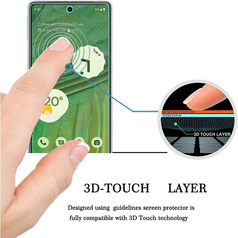 4PCS Tempered Glass for Google Pixel 8 Pro 8A 7 7A 6 6A 5 5A 4A 4 XL 3 9H Protective Transparent Screen Protector Film Glass