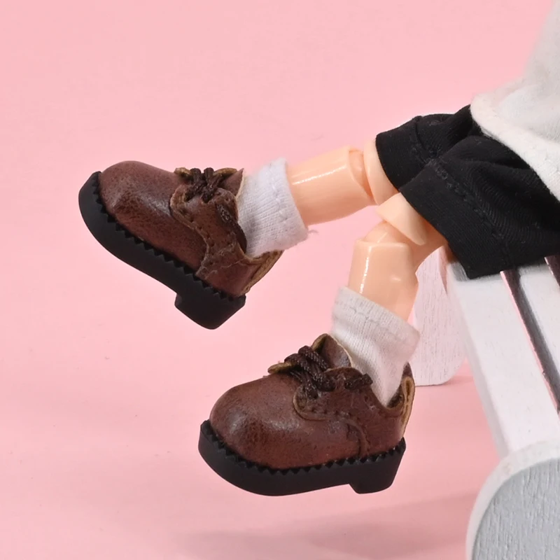 Ob11 Doll Shoes Fashion Leather Round Toe Dolls Shoes For Obitsu11, Gsc Body, Ymy, Ddf, Body9, Uf Doll, 1/12bjd Doll Accessories 3